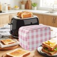 thumbnail image 3 of Light Pink Buffalo Check Toaster Cover 2 Slice, Farmhouse Plaid Modern Geometric Dustproof Bakeware Oven Protector with Top Hook, Waterproof Small Kitchen Appliance Toasters Dust Cover, 12"x7.5"x8", 3 of 8