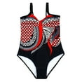 thumbnail image 3 of GZWYHT Maillots de Bain une Pièce pour Femmes Maillot de Bain Femme Femme Dos Nu Imprimé Tenue de Plage Maillot de Bain une Pièce Ensemble Bikini Maillots de Bain pour Femmes aux Formes Maillot de Bain pour Femme Rouge TG, 3 of 5