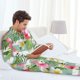 thumbnail image 5 of Balery Tropical Flamingo Pijama para Hombre de Dos Piezas con Manga Larga, Conjunto de Dormir y Descanso Suave con Bolsillos-Medium, 5 of 6