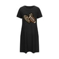 thumbnail image 3 of Chemise de Nuit Courte pour Femmes, Robe de Nuit Grande Taille avec Imprimé Poitrine, Chemise de Nuit à Manches Courtes Coupe Ample, Pyjama Décontracté à Col Rond pour Dormir et Se Détendre, 3 of 6