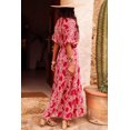 thumbnail image 2 of I AM A FASHION JUNKY Red Paisley Print Side Slit Puff Sleeve High Waist Maxi Dress (Red, S, 100%Polyester), 2 of 13