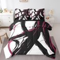 thumbnail image 1 of Erosebridal Ensembles de Literie Abstraits Taille Simple, Ensembles de Couette Ombrés Rayés avec Draps, Décor Géométrique Chic, Réversible 7 Pcs, 1 of 5
