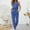 Blue, variant on Pants Clearance,TIANEK Summer Solid Color Brief Drawstring Sleeveless Jumpsuit Trendy Chef Jogger Pants for Female