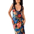 thumbnail image 3 of KelaJuan Women Slip Dress, Sleeveless V-neck Tie-up Flower Print Long Lace Patchwork Summer Dress, 3 of 9