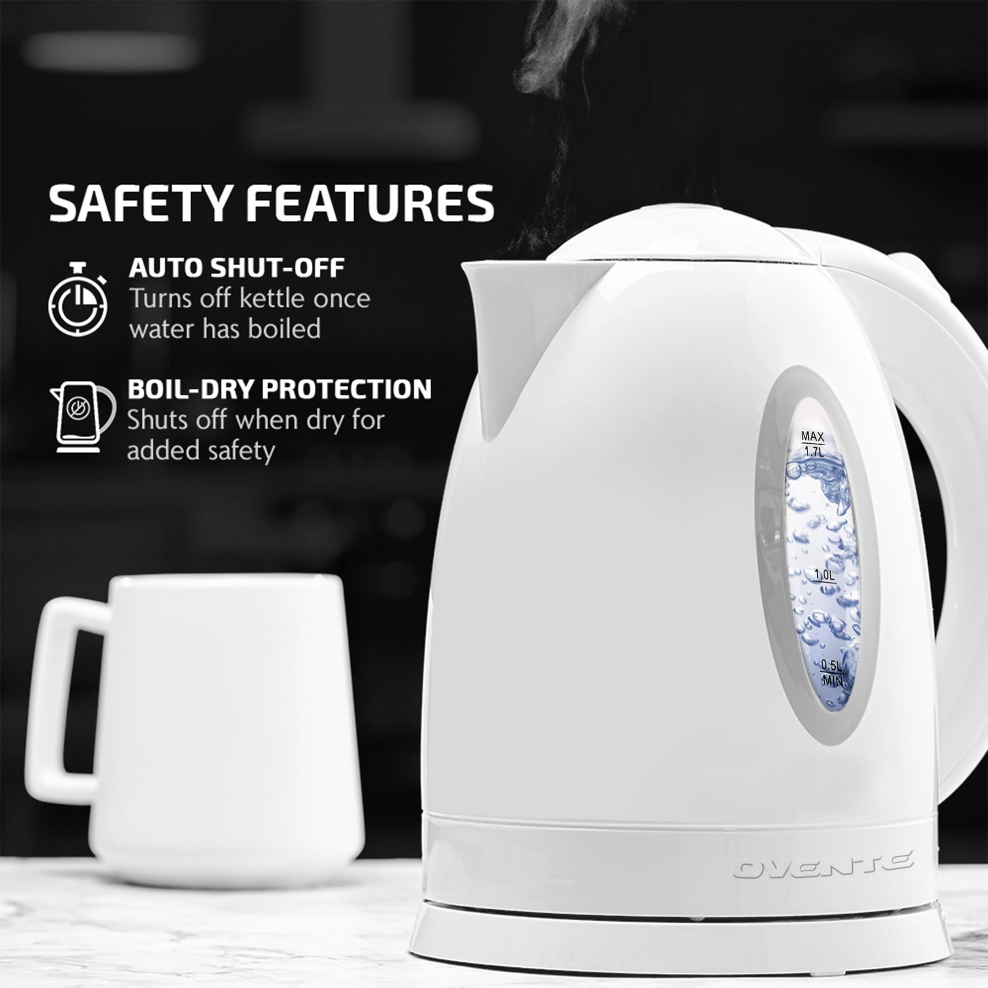 OLOTU Electric Tea Kettle Ceramic Electric Kettle Fast Boiling Water  Automatic Shut-Off Water Boiler Creative Silent Home Kitchen Hot Water  Boiler