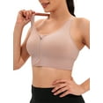 thumbnail image 5 of SAYFUT Women's Zip Front Sports Bra Wireless Post-Surgery Bra Active Yoga Sports Bras, 5 of 7