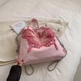 thumbnail image 6 of Shoulder Messenger Bag Butterflies Pattern Large Capacity Chain Straps Women Cloth Bag Pink Free Size, 6 of 8