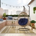 thumbnail image 2 of Swing Chair w/Cushion -Natural Wicker/Navy Cushion, 2 of 3