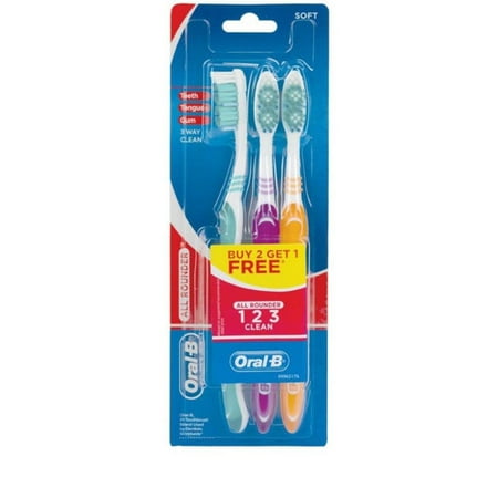 3 Oral B All Rounder 3 Way Clean SOFT Toothbrush (Best Way To Sterilize Toothbrush)