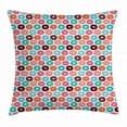thumbnail image 1 of Donut Throw Pillow Cushion Cover, Doughnuts and Macarons Colorful Graphic Round Shapes Delicious Taste Dessert Theme, Decorative Square Accent Pillow Case, 24 X 24 Inches, Multicolor, by Ambesonne, 1 of 2