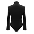 thumbnail image 6 of Joau Womens Turtleneck Bodycon Short Jumpsuits Bodysuits Tummy Control Seamless Long Sleeve One Piece Rompers Outfits for Yoga Sports Workout, 6 of 7