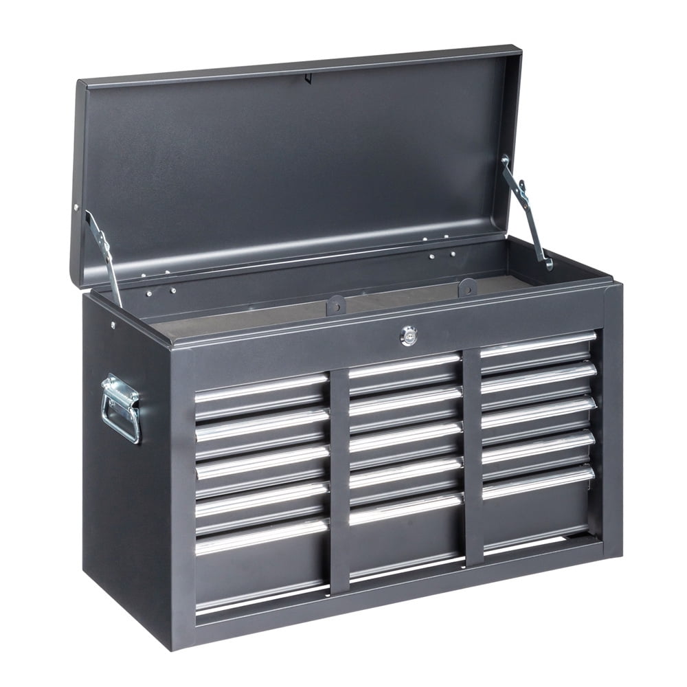 Tcbosik Combined Metal Tool Chest, 9 Drawers Rolling Tool Chest on Wheels, 2 in 1 Detachable Tool Cabinet for Warehouse Garage Workshop, Black