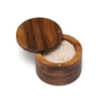 thumbnail image 1 of Lipper International Boîte Ronde Durable en Bois d'Acacia pour Sel et Épices avec Couvercle Pivotant, 1 of 3