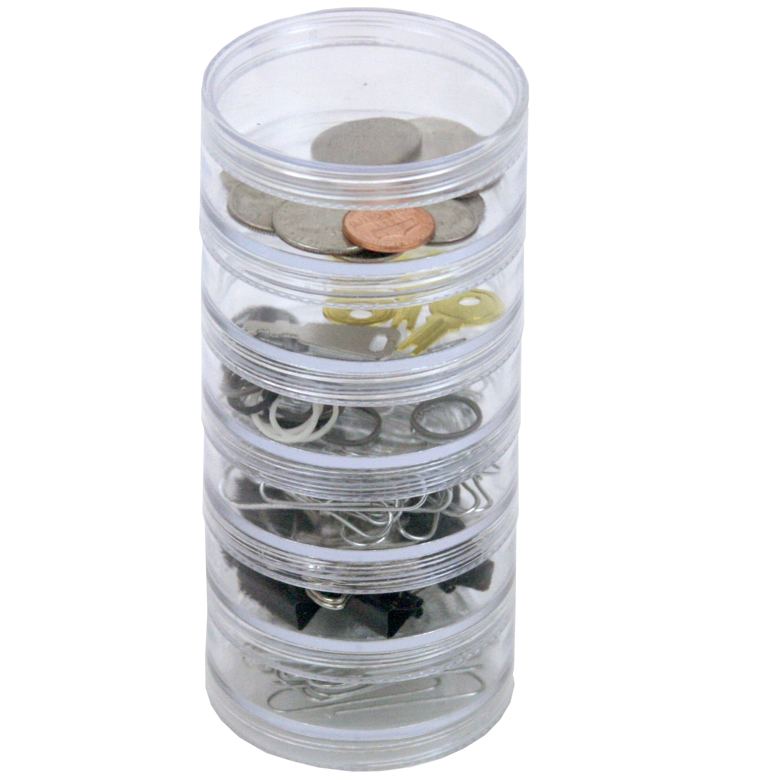 Storage Container Impact Resistant Stackable Clear Containers 6 For Beads  Crafts Findings Small Items 1.75 Round - Watch Material