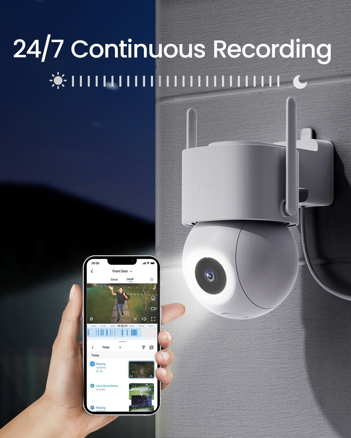 AOSU 3K/5MP Security Camera with Spotlight, 2 Way Audio, 360° View Outdoor Surveillance Camera Wired, Waterproof, Auto-Tracking, No Monthly Fee-2 Pack