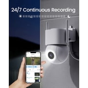 AOSU 3K/5MP Security Camera with Spotlight, 2 Way Audio, 360° View Outdoor Surveillance Camera Wired, Waterproof, Auto-Tracking, No Monthly Fee