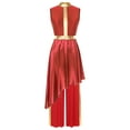 thumbnail image 1 of Choomomo Robe de Danse Sans Manches Ourlet Asymétrique Maxi Robe avec Pantalon Ample Rouge m, 1 of 7