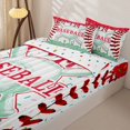 thumbnail image 3 of Homewish Kids Baseball Sport Zipper Twin Comforter Sets with Fitted Sheet and 2 Pillowcases,Teens Ball Gamer Zipper Bedding Set For Ice Cream Baseball Lover,Reversible,4 Pieces, 3 of 7