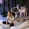 thumbnail image 2 of Tapiz Forest Wolf Starry Sky Lion Animal 200 x 150 cm, 2 of 3
