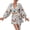 Apricot, variant on Jdlsppl Women's V Neck Romper Deep V Neck Jumper Shorts Jumpsuit Sexy Cotton Summer Floral Printed Long Sleeve Puff Sleeve Blue 8-10