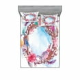 thumbnail image 1 of Spring Bedding Set with Sheet & Covers, Floral Wreath with Branches Butterflies Feathers Happy Harvest Season Watercolor Art, Printed Bedroom Decor 2 Shams, 4 Sizes, Multicolor, by Ambesonne, 1 of 3