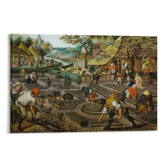Pieter Bruegel Painting (II) The Four Seasons, Spring Art Prints Canvas Poster Canvas Wall Art Prints Poster Gifts Photo Picture Painting Posters Room Decor Home Decorative 24x36inch(60x90cm)