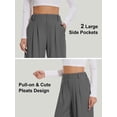 thumbnail image 7 of Slacks for Women Dress Pants Stretchy Work Pants Wide Leg High Waisted Business Casual Trousers with Pockets Waffle, 7 of 7