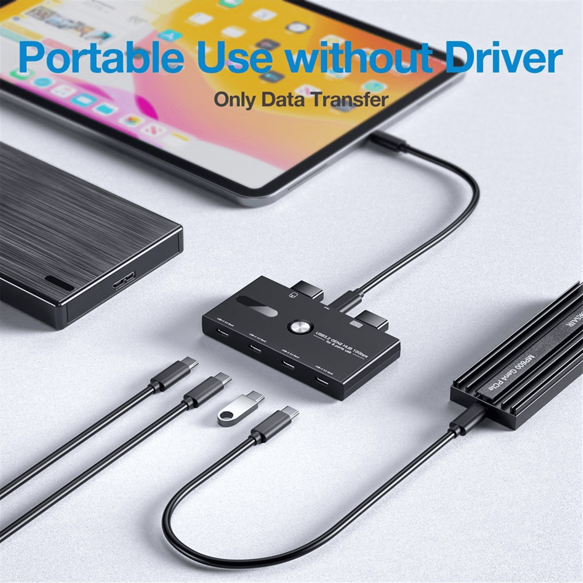 10Gbps USB C Hub, 6 Ports USB C Splitter, USB C to USB C Hub for PC, Laptop,HUB Hub 3.2 Gen2 4-Port USB C Splitter