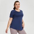 thumbnail image 4 of Soki T-Shirts à Séchage Rapide pour Femmes Grandes Tailles Col Rond Manches Courtes Chemises de Gym Décontractées Coupe Ample Basiques, 4 of 7