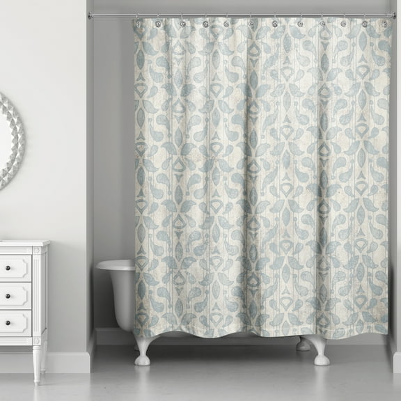 Creative Products Soft Blue Damask 71x74 Shower Curtain