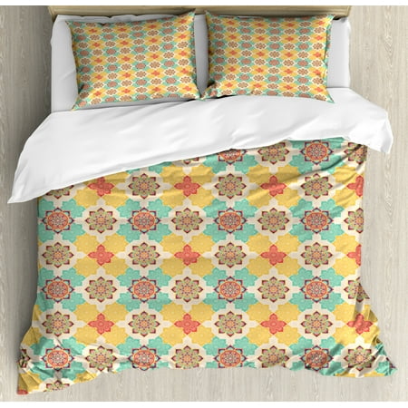 Moroccan Duvet Cover Set Bohemian African Art Native Culture