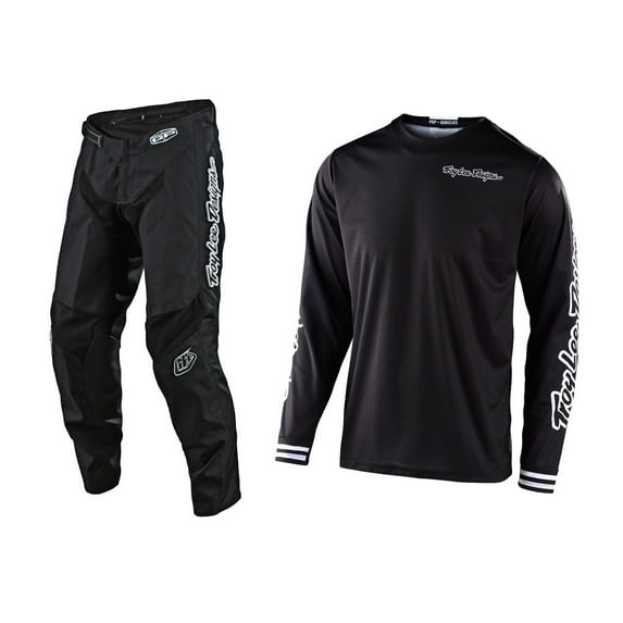 Troy Lee Designs GP Mono Black Jersey Pant Combo (X-Large / Pant W32)