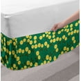 thumbnail image 2 of Dahlia Bed Skirt, Spring Bouquets Flowering Branches Fragrance Season Blossom Motif Print, Elastic Bedskirt Dust Ruffle Wrap Around for Bedding Decor, 4 Sizes, Yellow and Hunter Green, by Ambesonne, 2 of 2