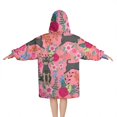 thumbnail image 2 of Chihuahua and Flower Florals Blanket Hoodies for Kids 6-13YR Oversize Wearable Blanket Hoodies for Boys Girls Teens, 2 of 7