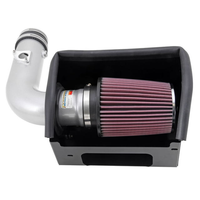 K & N Filters 69-8619TS Cold Air Intake 69 Series Typhoon (TM) Silver Aluminum Tube; Red Universal Filter; With Heat Shield