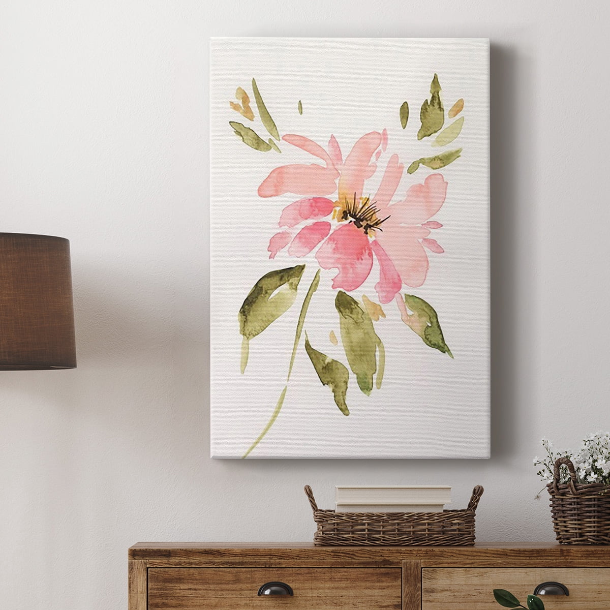 One Pink Bloom I Premium Gallery Wrapped Canvas - Ready to Hang
