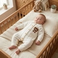 thumbnail image 4 of YIXPOH Newborn Baby Knit Romper Long Sleeve One Piece Bodysuit for Boys Girls Soft Breathable Knitwear 0-1 Months White, 4 of 9