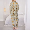 thumbnail image 3 of KLL Fall Thanksgiving Day Print Women's Long Sleeve Pajamas with Pants Sleepwear Loungewear 2 Set-, 3 of 8