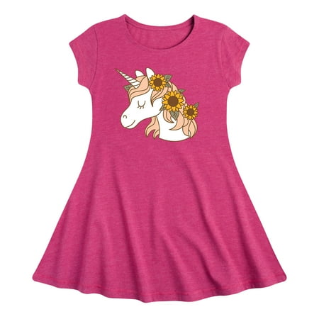 

Instant Message - Sunflower Unicorn - Girls Fit And Flare Cap Sleeve Dress