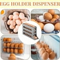 thumbnail image 5 of Egg Storage Rack for Fridge | Auto Rolling Fridge Egg Holder Rack for Kitchen | Egg Tray Organizer | 4 Tiers Tilted Design Container for Eggs (Gray), 5 of 5