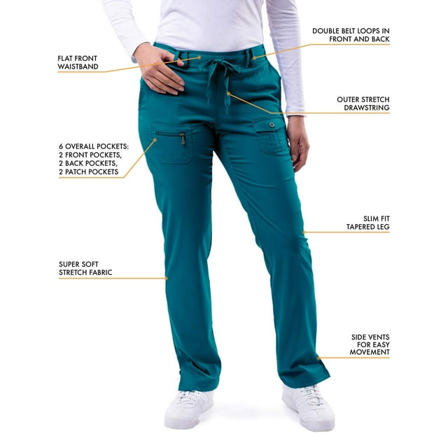 ADAR Pro Pantalon pour Femmes Coupe Ajustée à 6 Poches