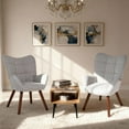thumbnail image 4 of QinaQin Silla de comedor moderna estilo mid century, tapizada con soporte para la espalda y patas de madera maciza, ideal para cocina, sala o restaurante, 4 of 7