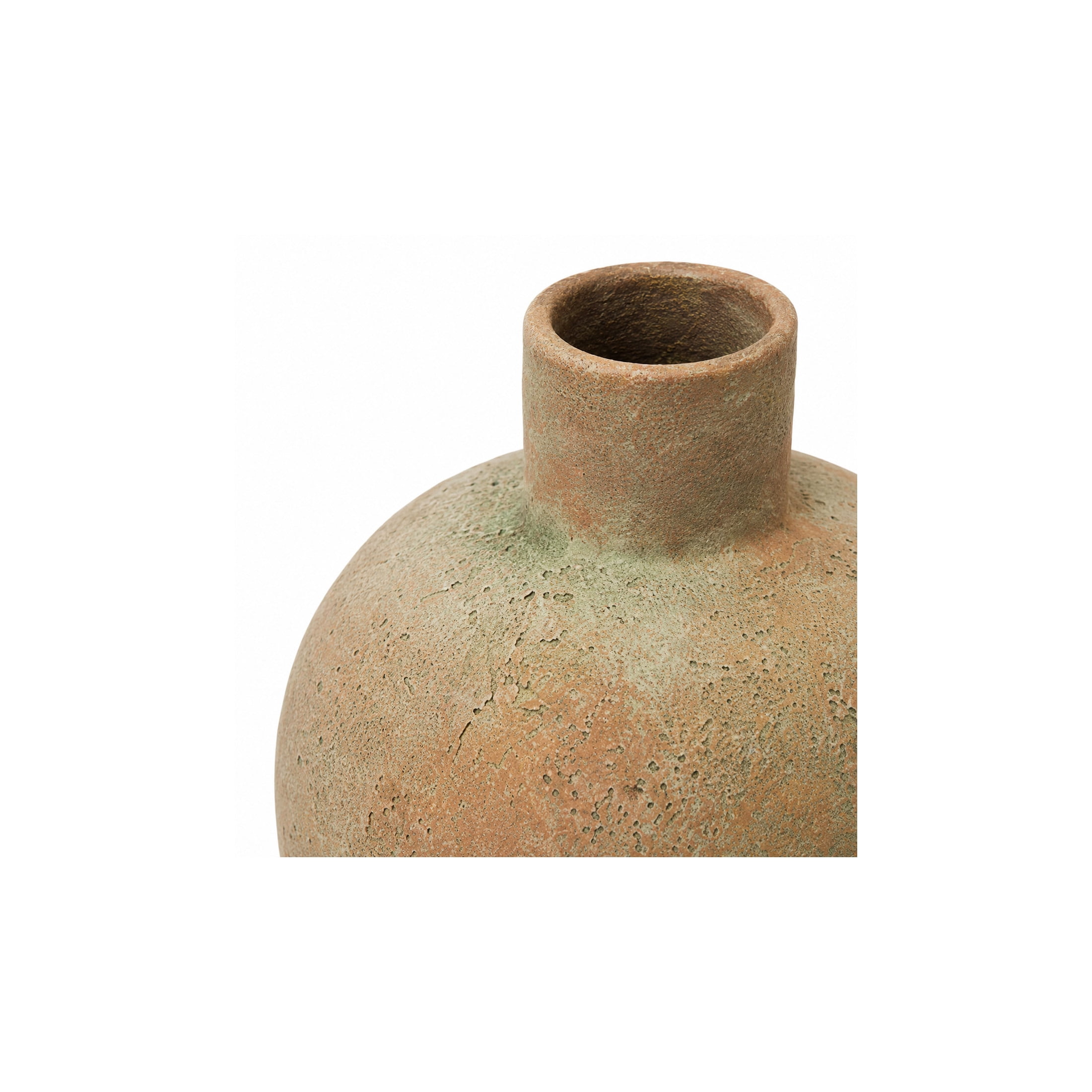 DecMode 13" Wide Textured Beige Ceramic Vase