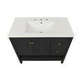 thumbnail image 4 of Château 36" Freestanding Bathroom Vanity in Black Oak with 3-Hole Widespread Sink Top, 4 of 5