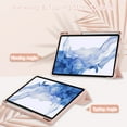 thumbnail image 5 of Case for Samsung Galaxy Tab S9 2023/Tab S8 2022/Tab S7 2020 11 inch with [S Pen Holder], [Tri-Fold Flip Kickstand] Shockproof Protective Transparent Clear Back Tablet Cover, Rosegold, 5 of 8