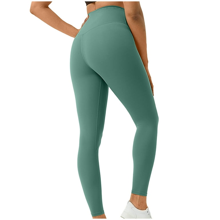 HAPIMO Discount Women's Yoga Pants High Waist Tummy Cross Control Workout  Pants Pockets Stretch Athletic Slimming Running Yoga Leggings for Women