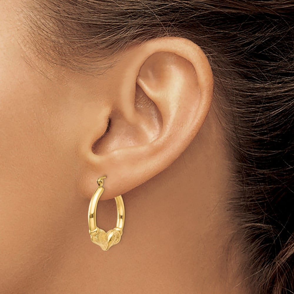 Primal Gold 14K Yellow Gold Ram Hoop Earrings