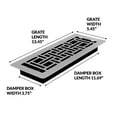 thumbnail image 3 of Decor Grates (4-Pack) 4x12 Oriental Low Profile Floor Register Vent Cover, Adjustable Airflow Control, Brushed Nickel (LAJH412-NKL), 3 of 5