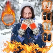 JINHOMG Heated Gloves for Women Men Windproof Warm Full Finger Hiking Gloves Unisex Comfy Winter Outdoor Ski Snowboarding Gloves Limited Time Deal Black Free Size
