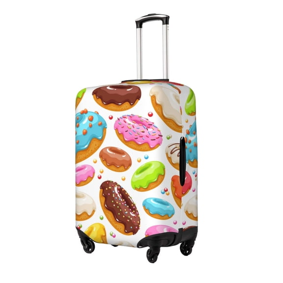 Gukieu Color Donut Print Suitcase Protective Cover, Elastic Zipper Buckle Suitcase Protective Cover, Suitable for Travel, Business Trip-Small